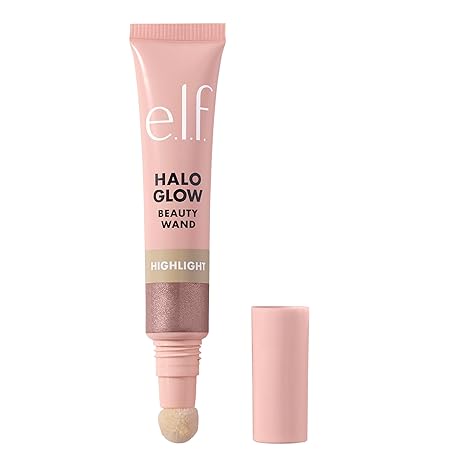 Halo Glow Highlight Beauty Wand – Luminous Liquid Highlighter in Champagne Campaign, Buildable Glow for Radiant Skin, Vegan & Cruelty-Free