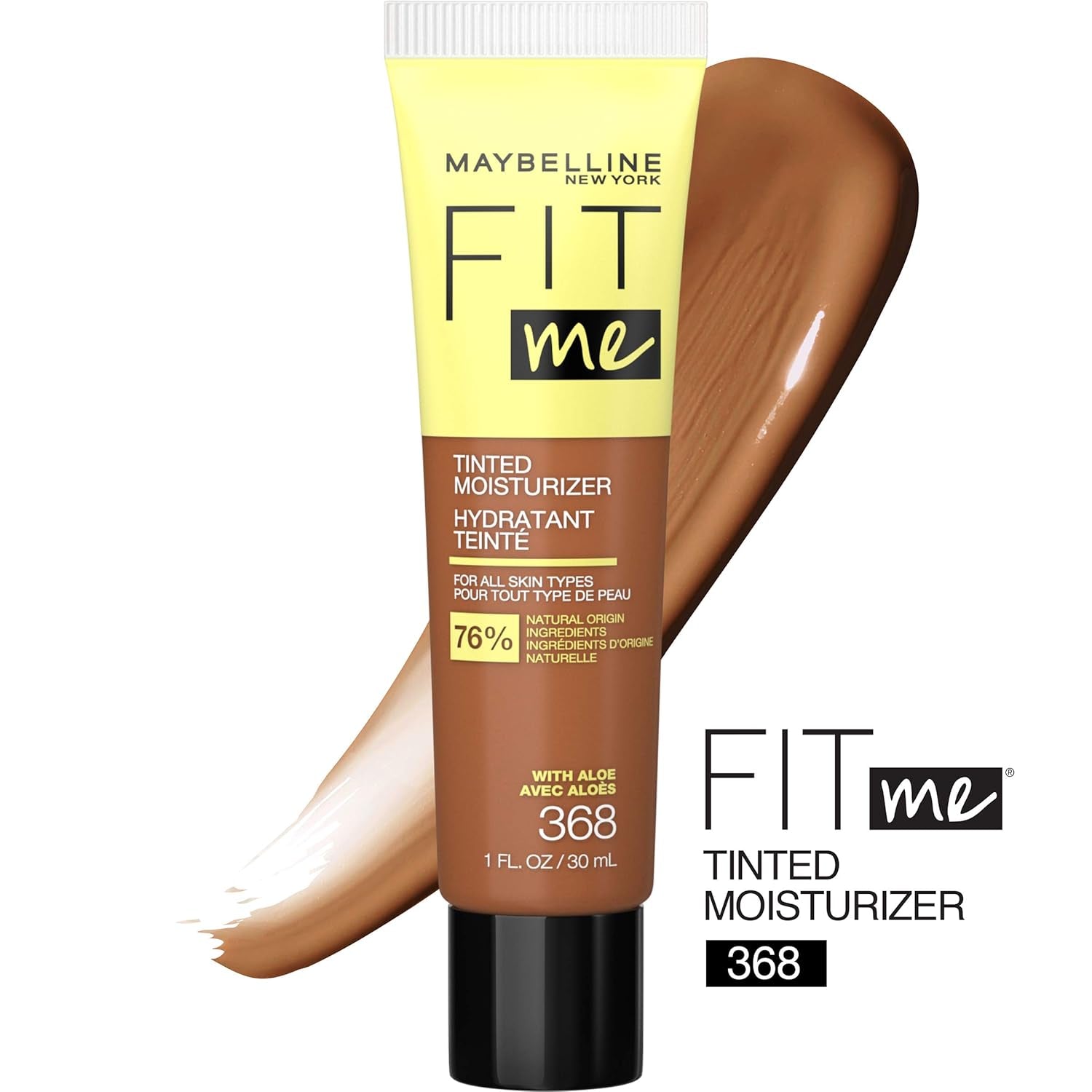 Maybelline Fit Me Tinted Moisturizer – Natural Coverage Hydrating Face Makeup, Lightweight Skin Tint, 1 Count