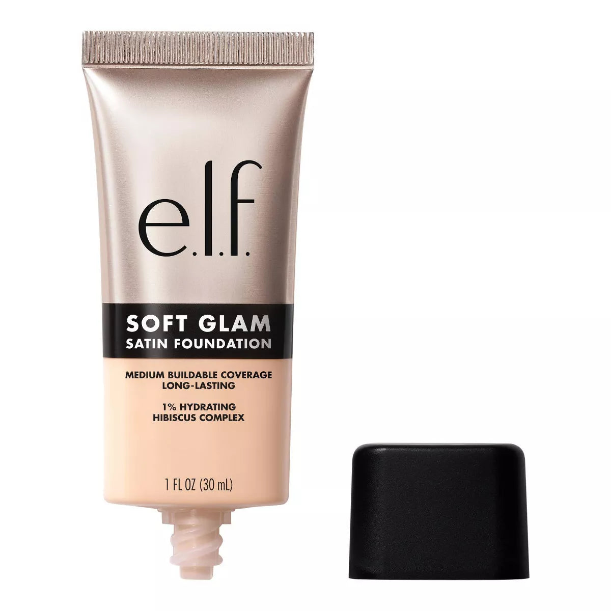 e.l.f. Soft Glam Satin Foundation – Flawless, Buildable Coverage with a Natural Finish, 1 fl oz