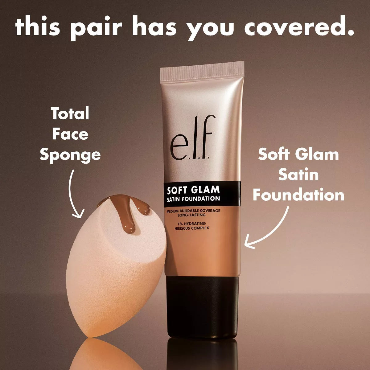 e.l.f. Soft Glam Satin Foundation – Flawless, Buildable Coverage with a Natural Finish, 1 fl oz