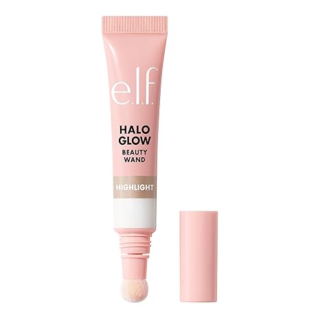 Halo Glow Highlight Beauty Wand – Luminous Liquid Highlighter in Champagne Campaign, Buildable Glow for Radiant Skin, Vegan & Cruelty-Free