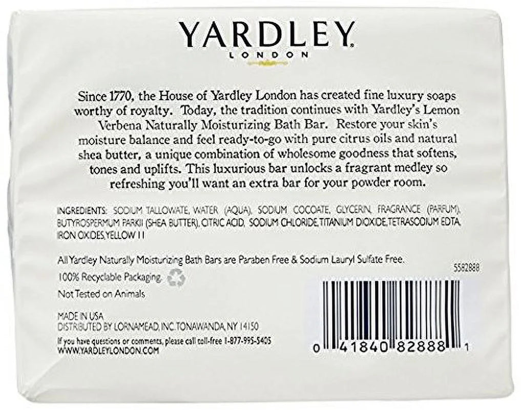 Lemon Verbena Shea Butter Moisturizing Bar with Citrus Oil – 4.25oz (Pack of 3)