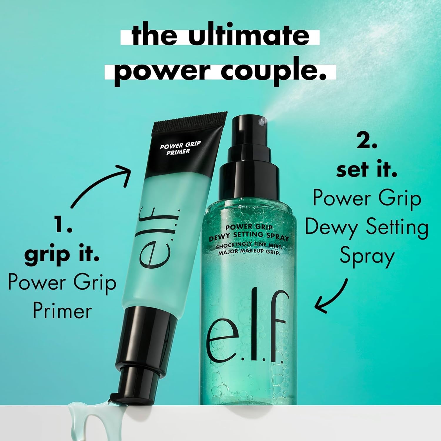 Power Grip Dewy Setting Spray – Ultra Fine Mist with Hyaluronic Acid for Hydrated, Long-Lasting Makeup Finish | Vegan & Cruelty-Free