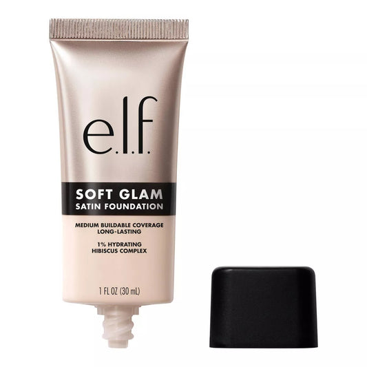 e.l.f. Soft Glam Satin Foundation – Flawless, Buildable Coverage with a Natural Finish, 1 fl oz