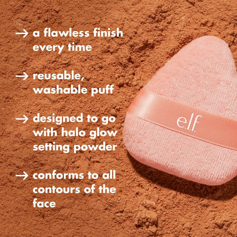 Halo Glow Powder Puff – Soft, Reusable & Vegan-Friendly for Flawless Loose or Pressed Powder Application
