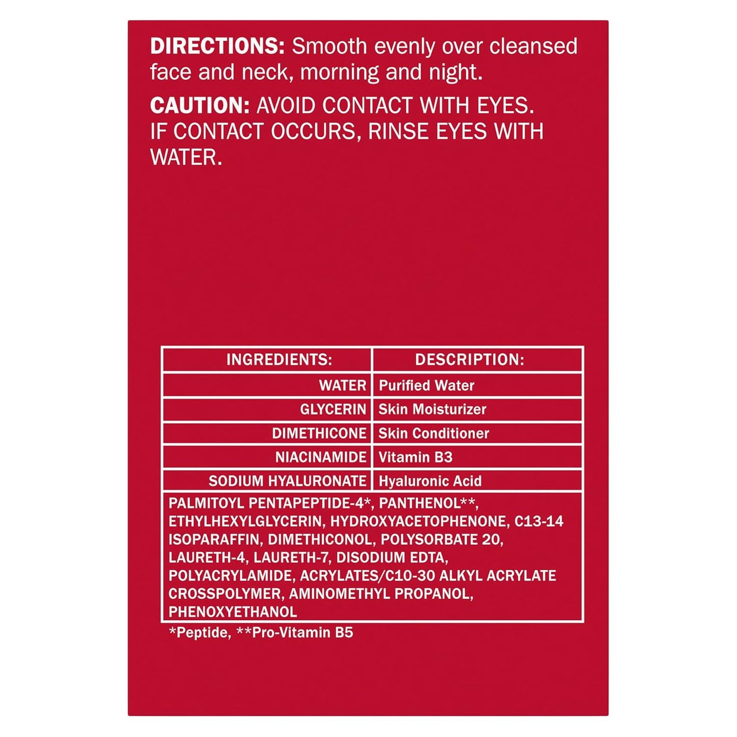 Hydrating Hyaluronic Acid Face Moisturizer – Fragrance-Free, Niacinamide & Peptides – Plumps, Smooths & Renews Dry Skin (1.7 oz)