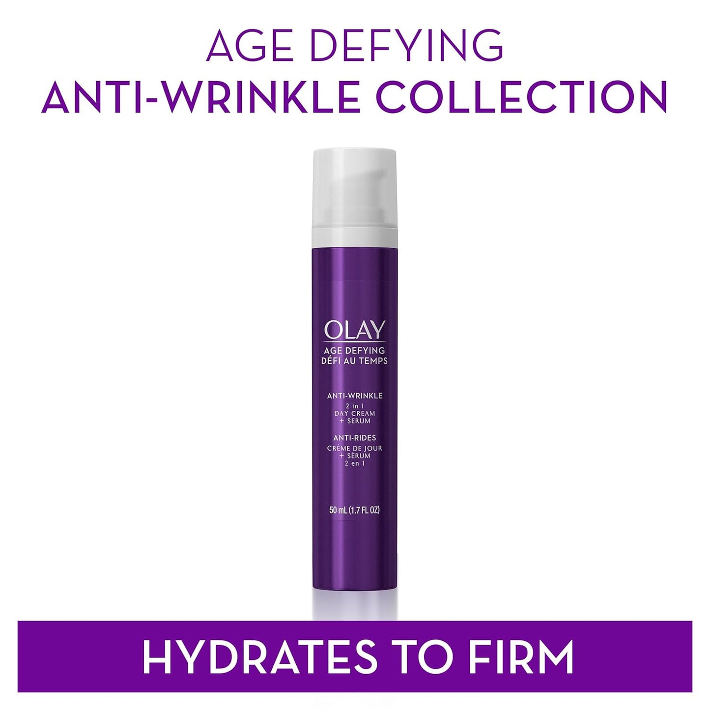 Age-Defying Face Serum & Day Cream – 2-in-1 Anti-Wrinkle Formula with Niacinamide, Glycerin & Aloe Vera – Firms, Lifts & Smooths Fine Lines (1.7 oz)