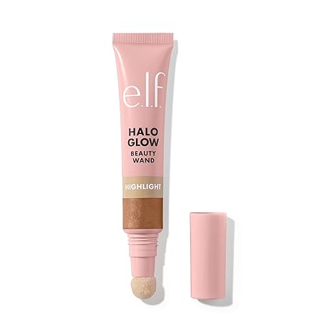 Halo Glow Highlight Beauty Wand – Luminous Liquid Highlighter in Champagne Campaign, Buildable Glow for Radiant Skin, Vegan & Cruelty-Free