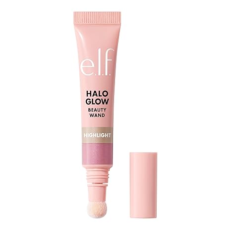 Halo Glow Highlight Beauty Wand – Luminous Liquid Highlighter in Champagne Campaign, Buildable Glow for Radiant Skin, Vegan & Cruelty-Free