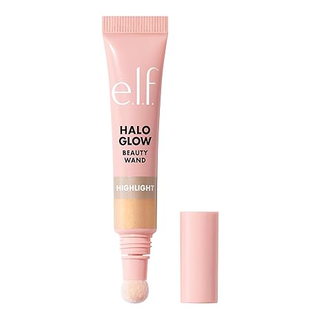 Halo Glow Highlight Beauty Wand – Luminous Liquid Highlighter in Champagne Campaign, Buildable Glow for Radiant Skin, Vegan & Cruelty-Free